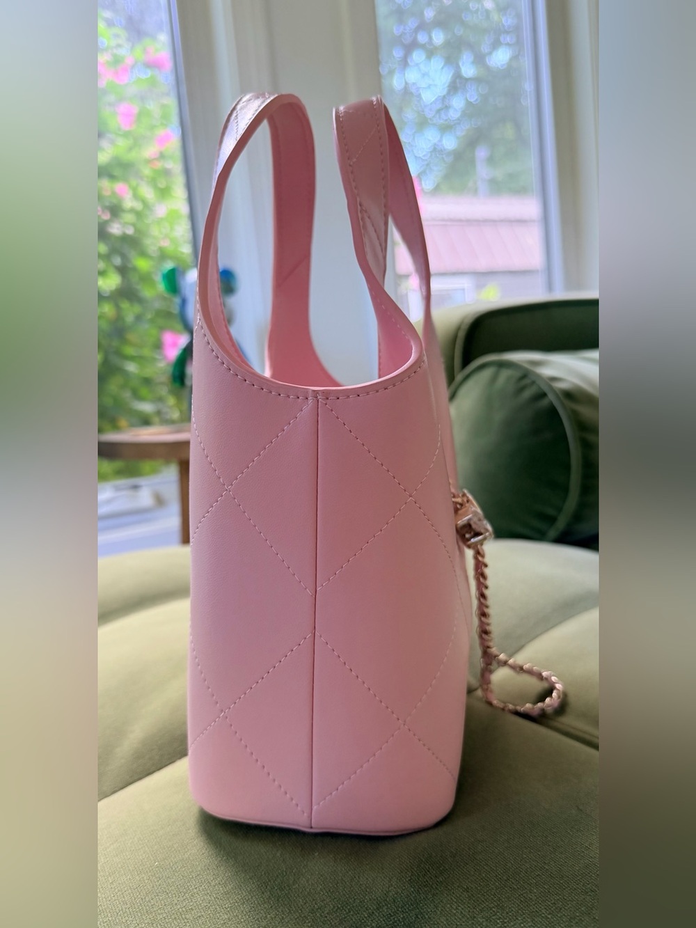 FULL SET New Chanel Pink Quilted Calfskin Small Shopping Bag wGold Tone Hardware - Picture 5 of 15